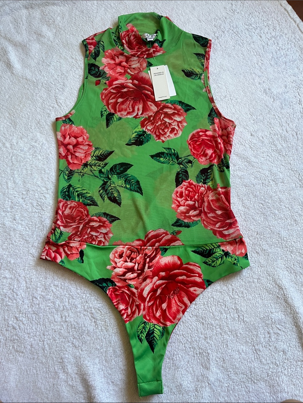 AFRM LOS ANGELES Mock Neck Sleeveless Bodysuit